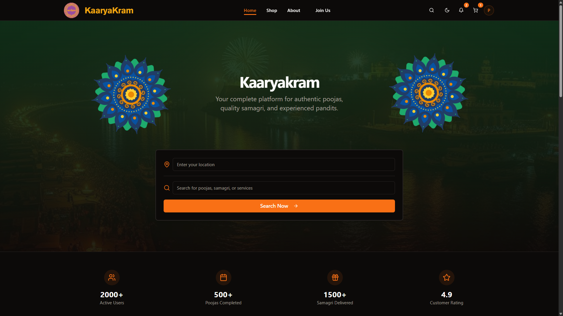 KaaryaKram – Quick Commerce & Religious Services Platform